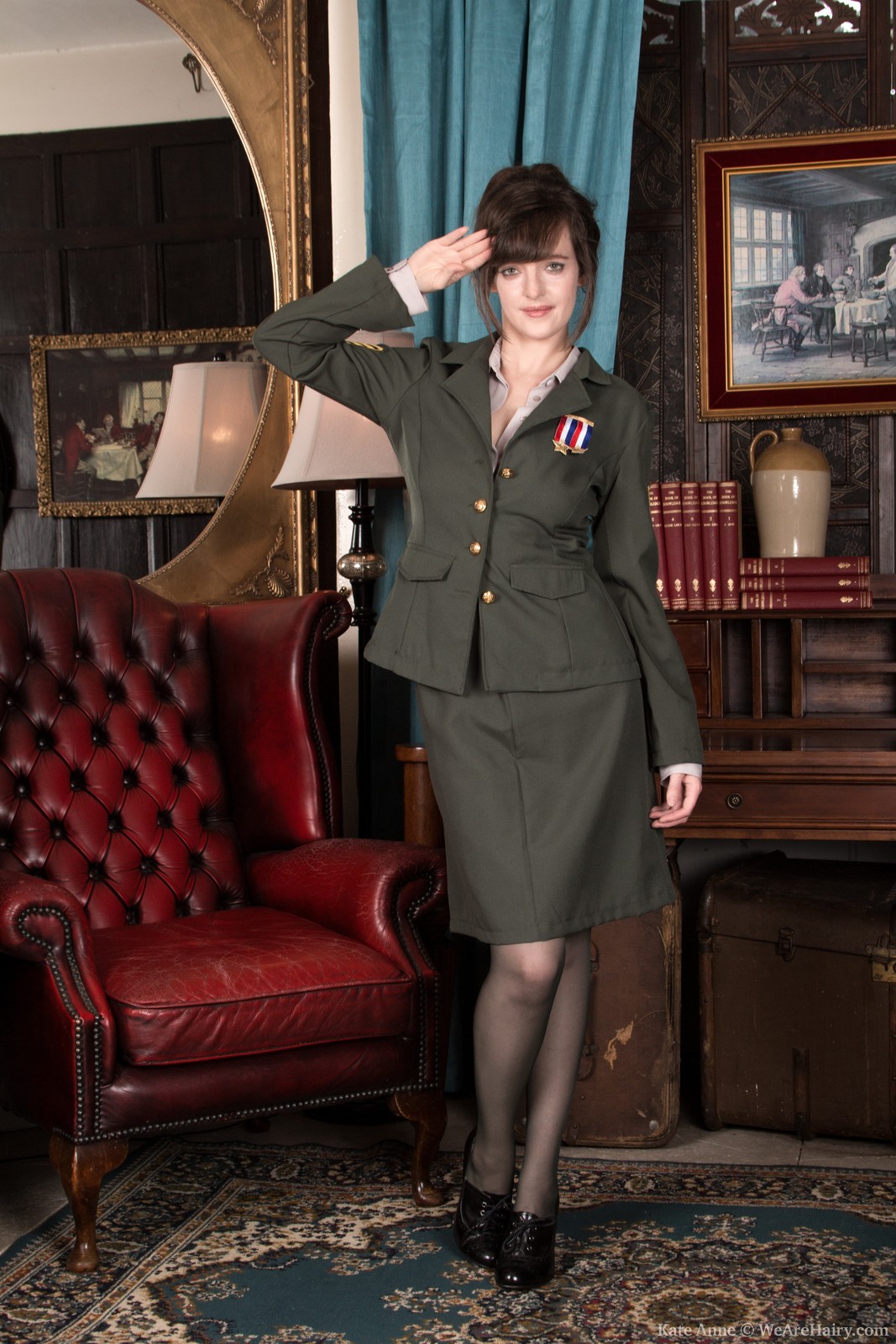Kate Anne strips from her military uniform
