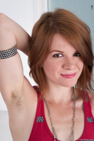 See sexy hairy redhead Zia pose fiery hot
